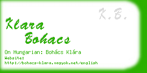 klara bohacs business card